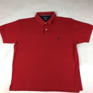 Mens Large Nautica Performance deck Shirt red/navy